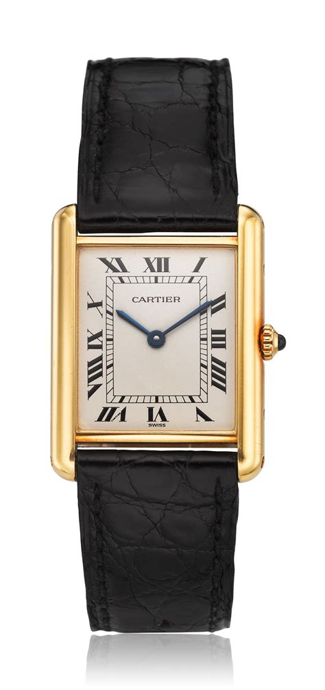 18k cartier watch|cartier 18k gold tank watch.